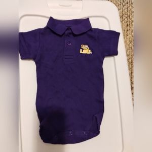 3-6 months LSU Polo Onesie